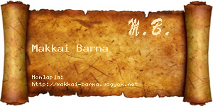 Makkai Barna névjegykártya
